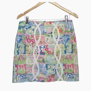 Lilly Pulitzer Women’s Skirt Size 4 Patchwork Cotton Floral Resort Coastal